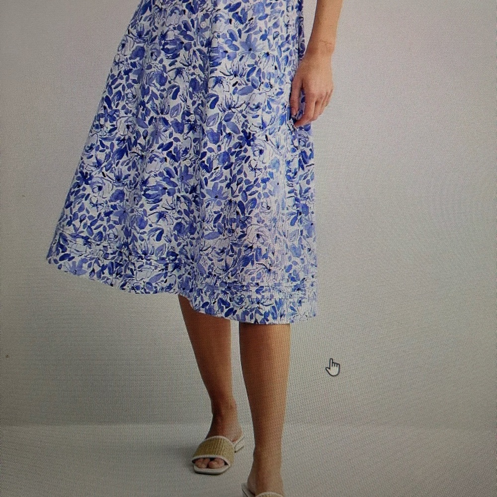 Croft & Barrow Blue and White Floral Midi Skirt